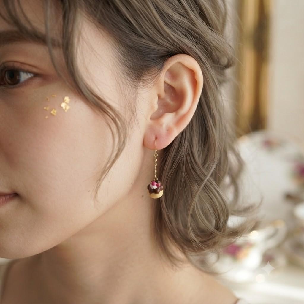 とろける甘さのミニチュアプリンピアス | 3枚目